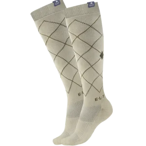 ELT Argyle ridesokker - Beige Grå