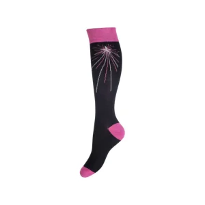 HKM Polly ridestrømpe - Sort/Pink