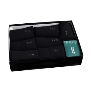 7 pack strømper, unisex, sort